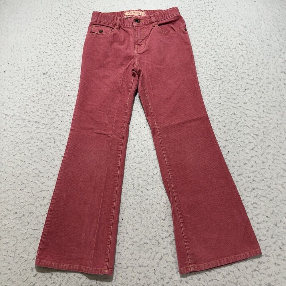 Vintage Old Navy Girls 7 Corduroy Bootcut Hot Pink Flared Leg Retro Pants